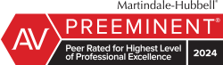 AV Preeminent Peer Rated Lawyer by Martindale Hubbell 2024